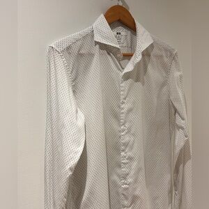 Uniqlo white diamond print shirt